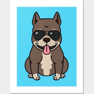 Funny Bulldog Wearing Sun Glasses Posters and Art